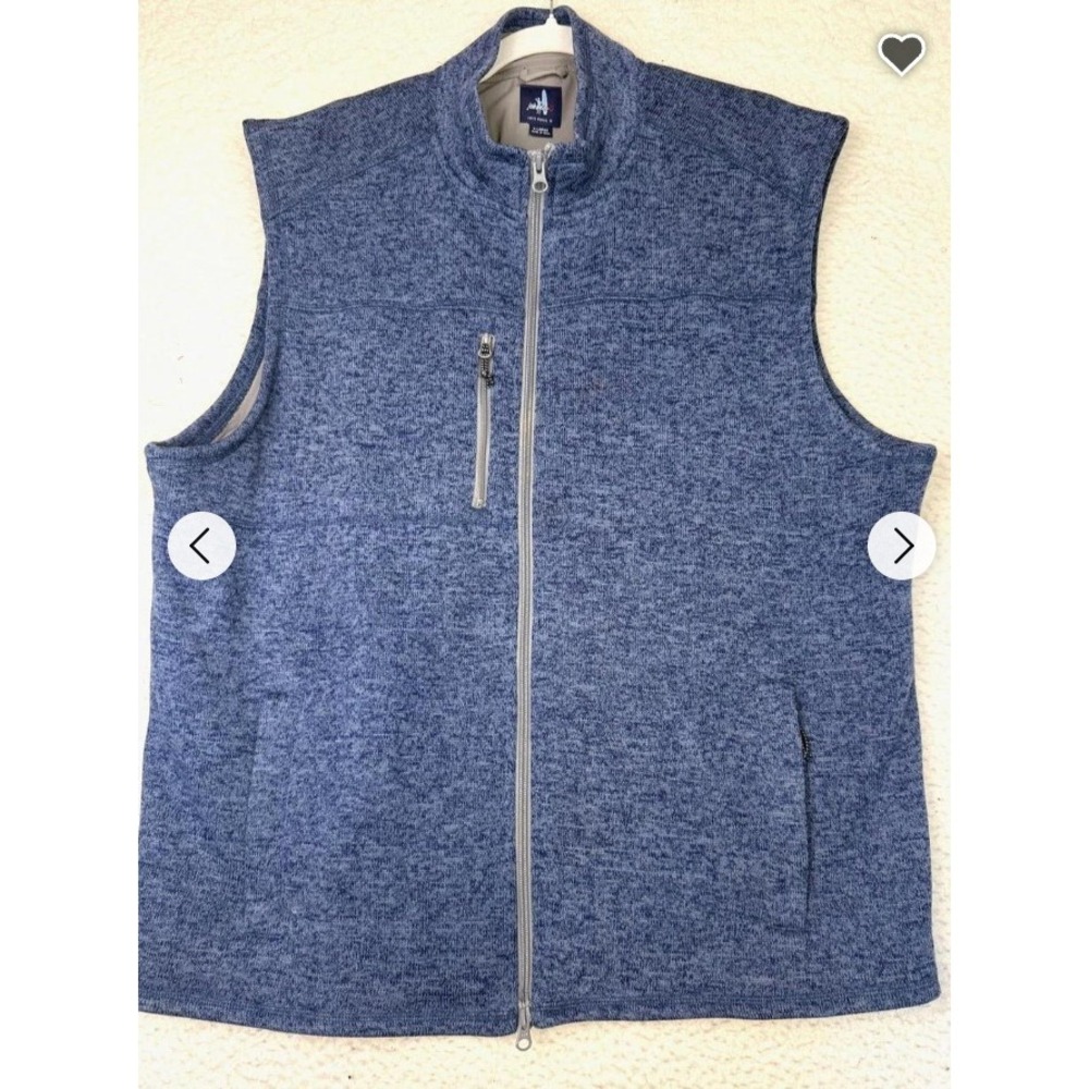 Johnnie O Wes Golf Vest Mens XL Blue Full Zip Fleece Lined Casual Outdoor